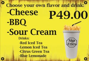 Sip Fries Menu